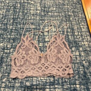 Free People Floral Lace Bandeau in Lavender